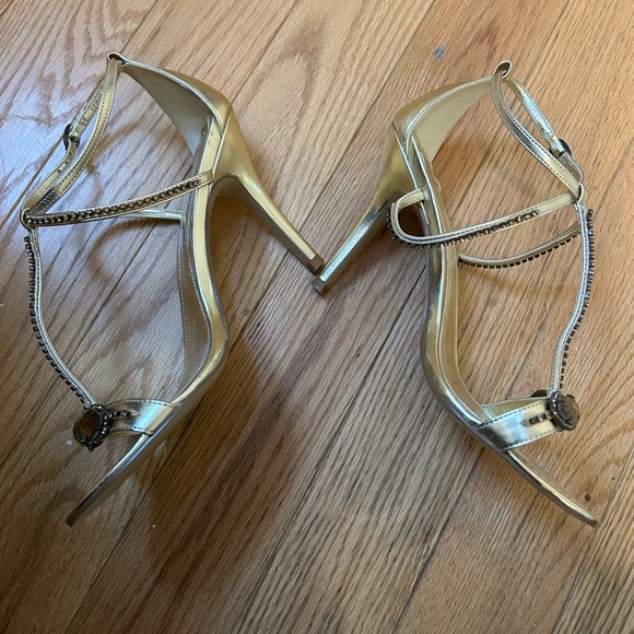 RAVEL UK BRAND Gold and dark green high heels shoes. Tried on but worn. - Picture 3 of 3